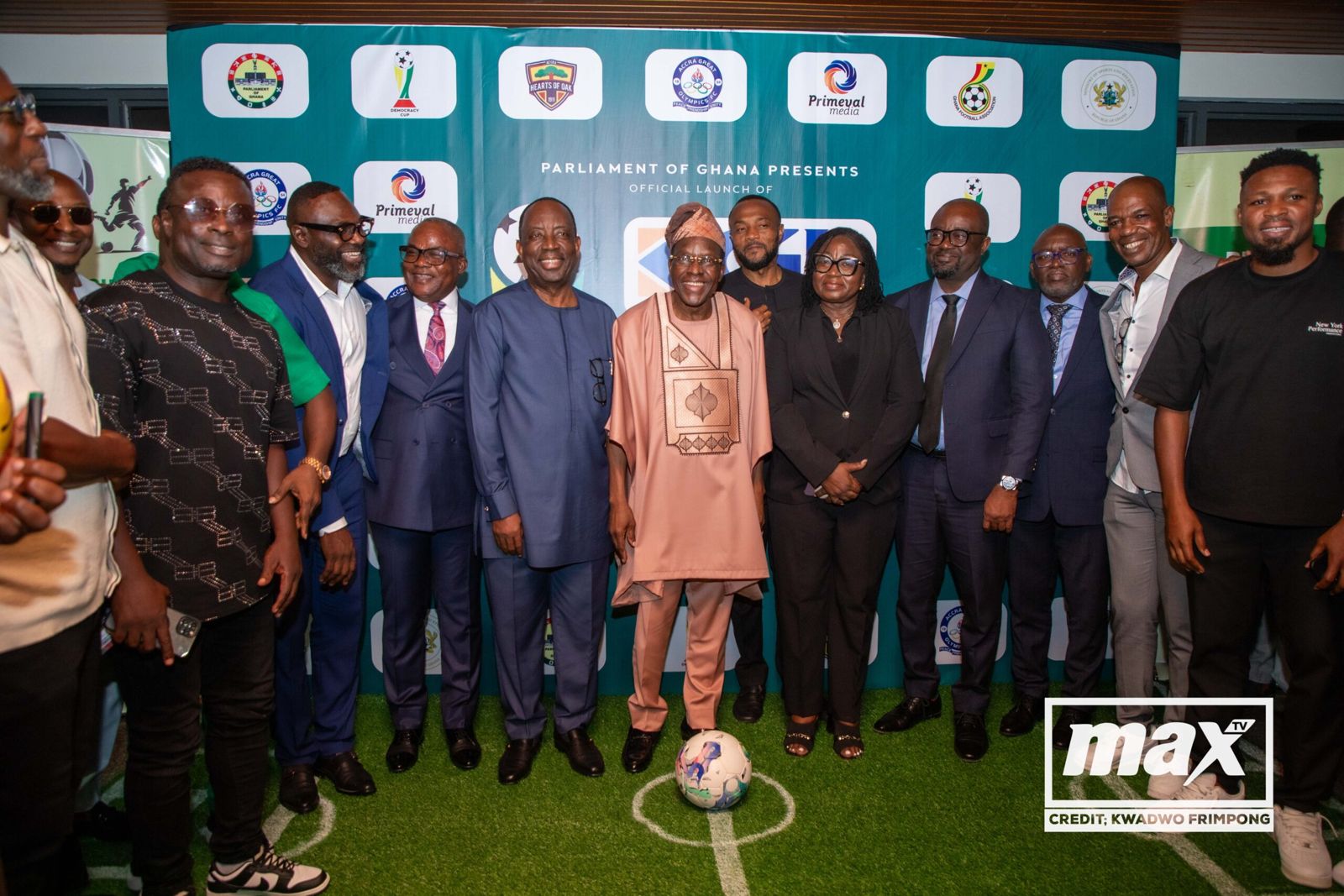 Dignitaries and partners group photo at the Democracy Cup launch