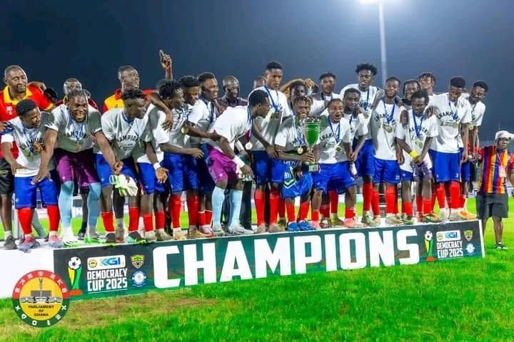 Hearts of Oak celebrate winning the 2nd Edition Democracy Cup