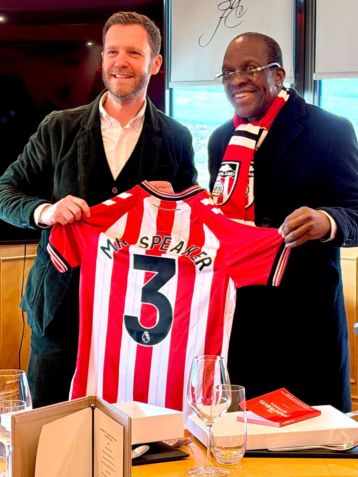 Personalised jersey presented to the delegation