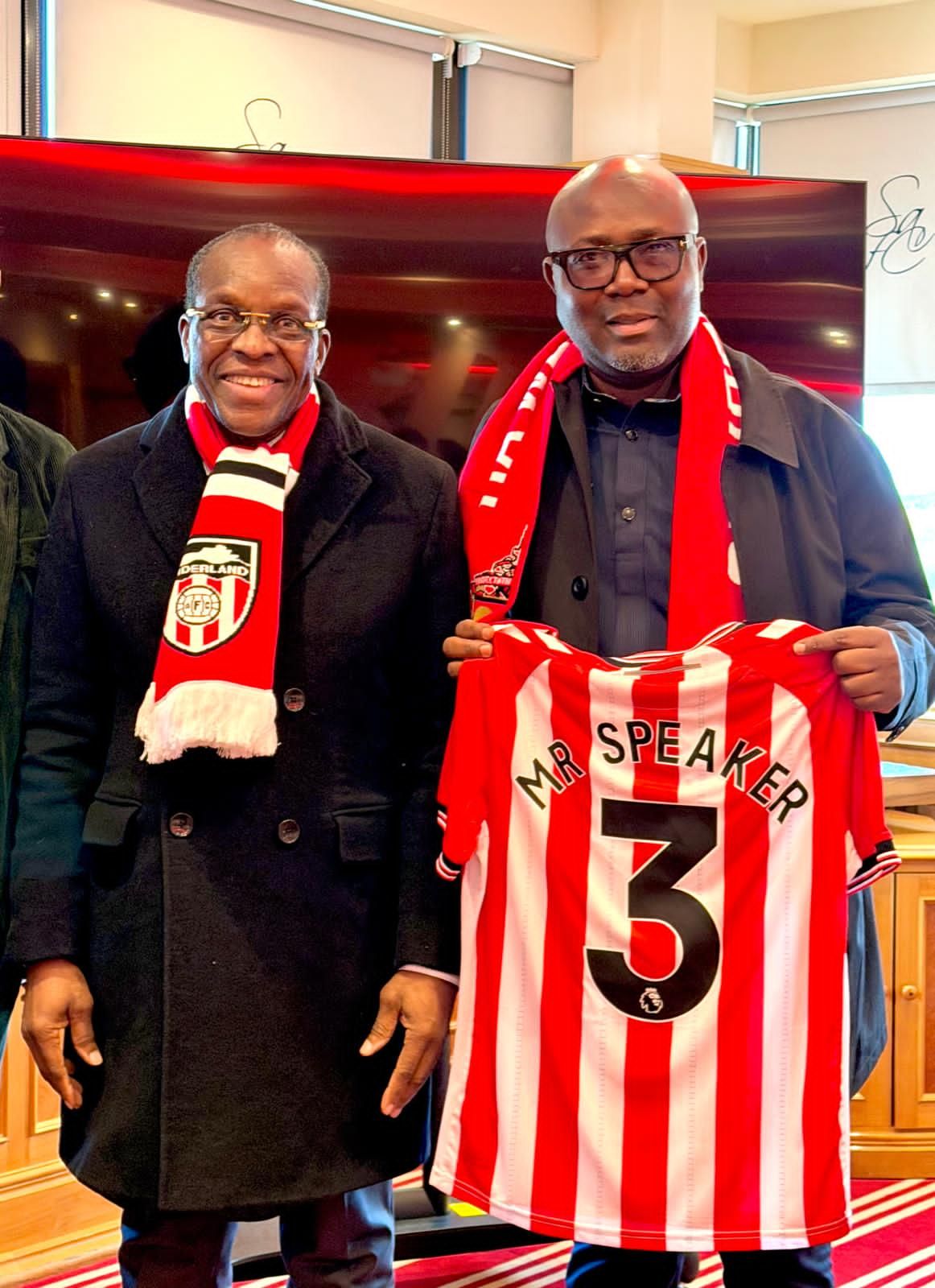 The Democracy Cup delegation with Sunderland AFC in England
