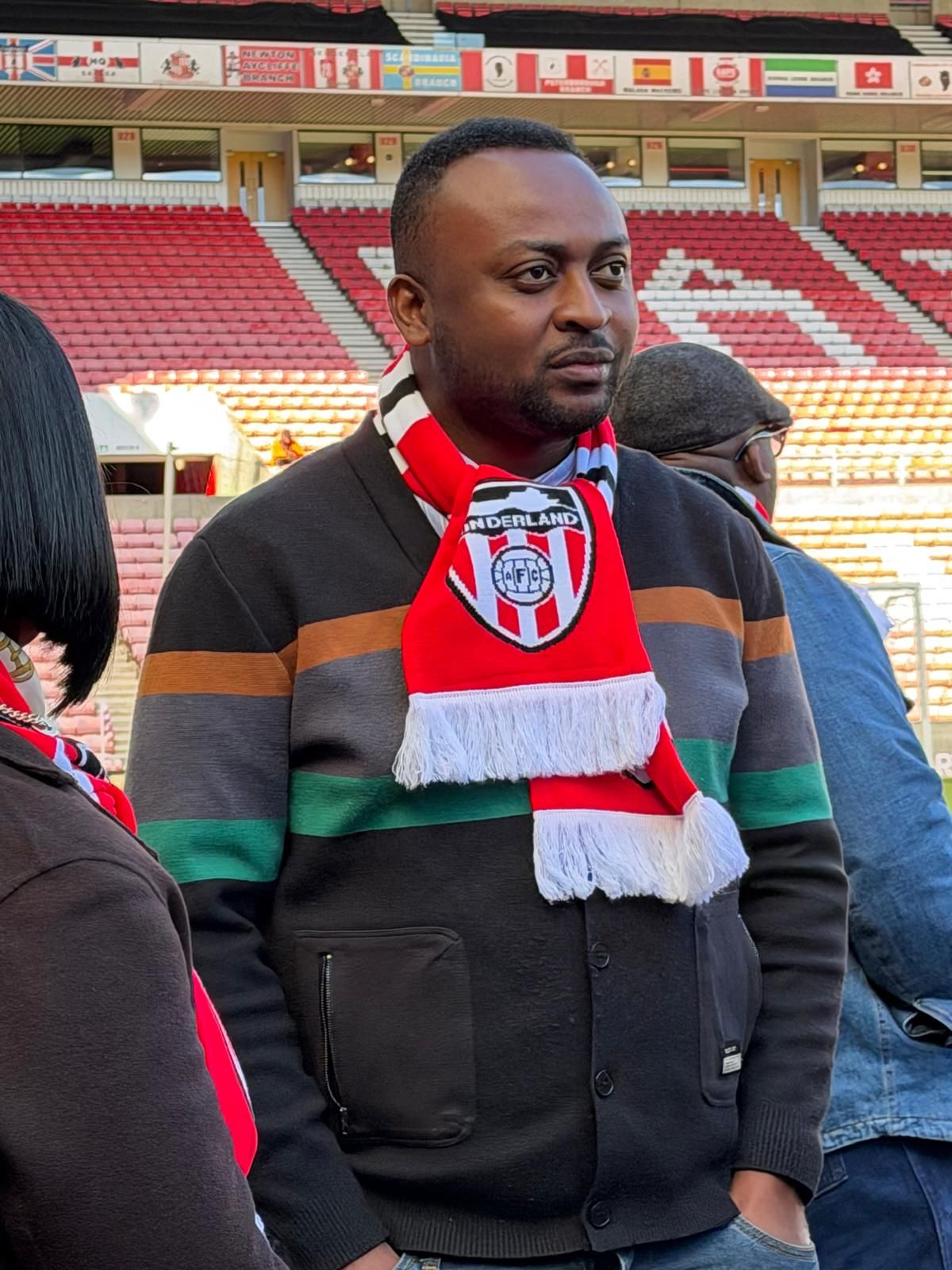 Delegation member inside the stadium